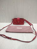 ❤️ Chic Crimson Studded Crossbody Bag