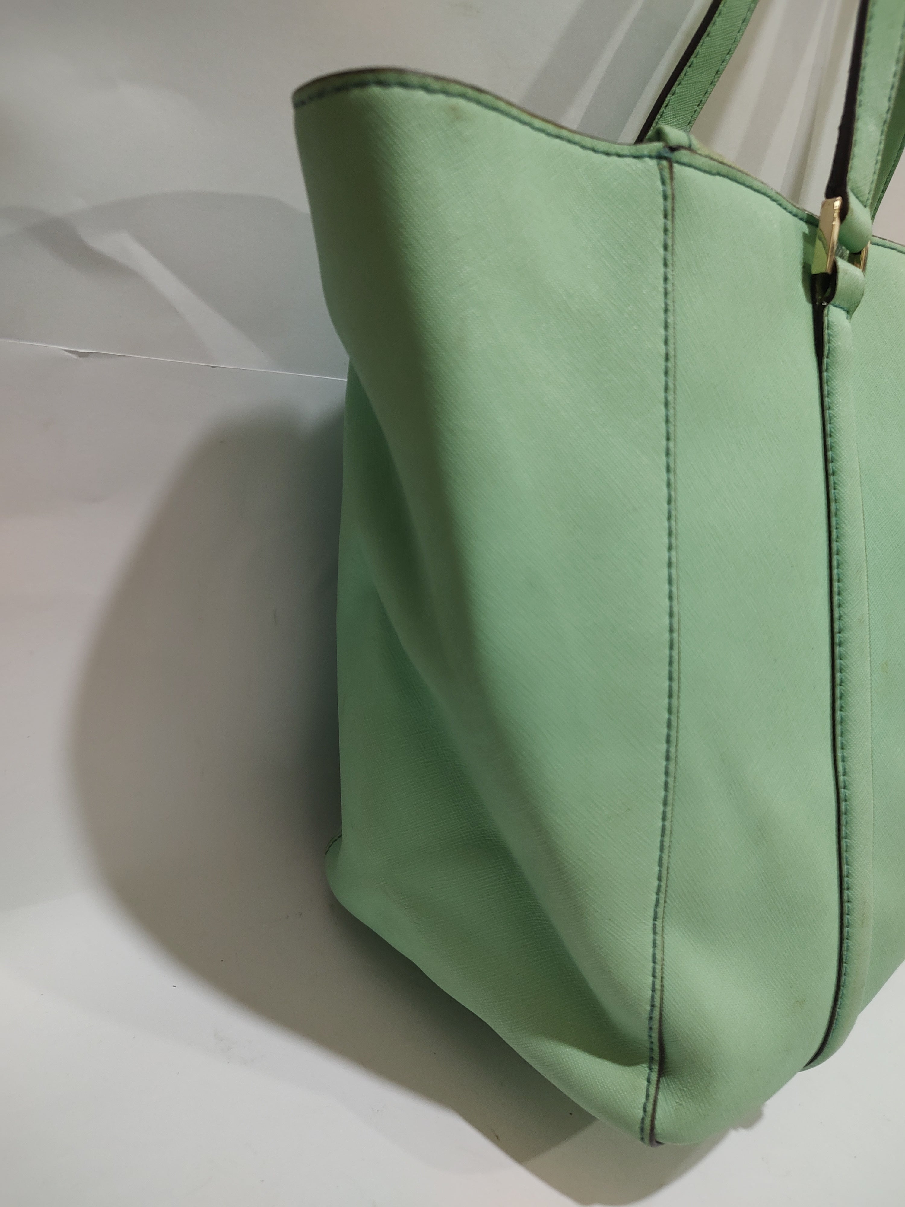 Mint Green Saffiano Leather Work Tote 🌿