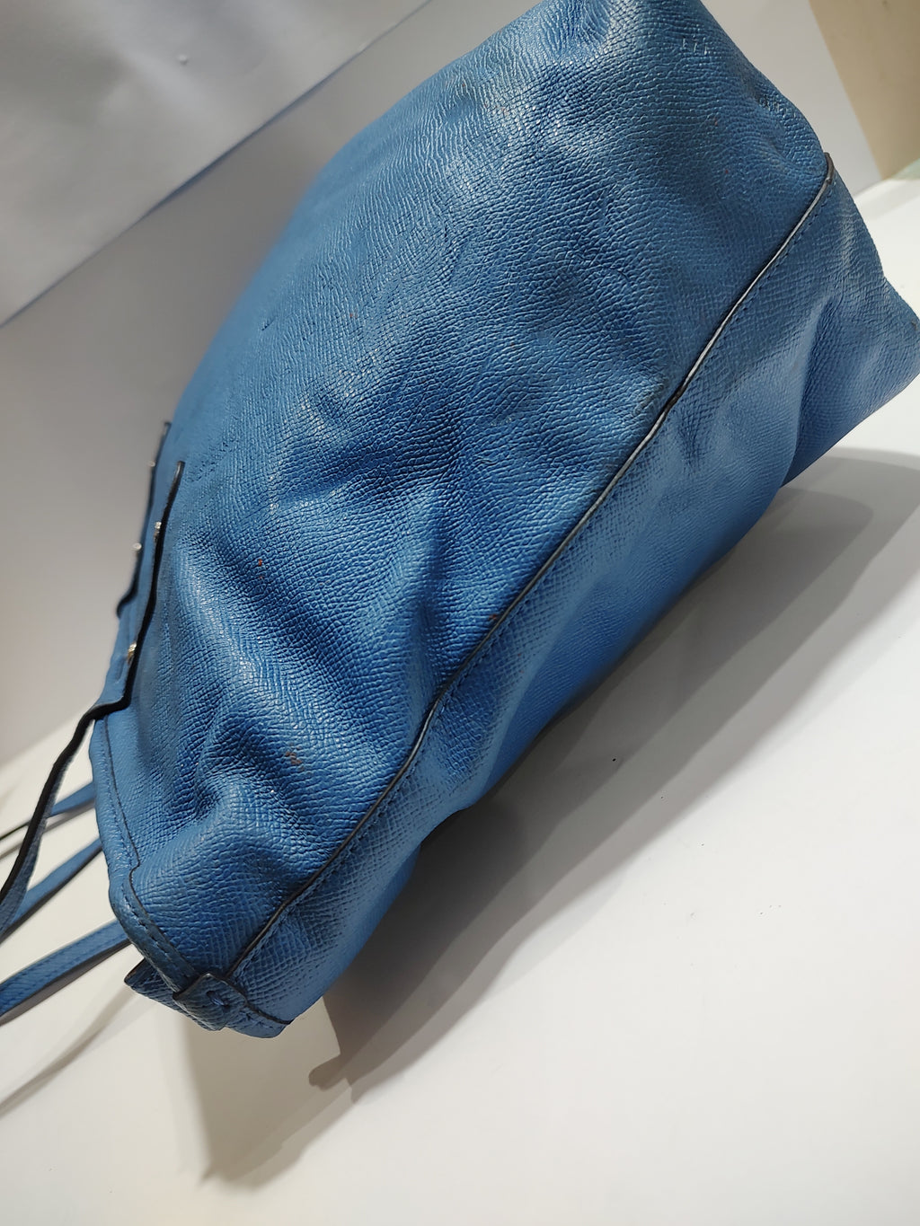Lightweight Quilted Puffer Tote - Modern Slate Blue with Chevron Stitching 🧵💙