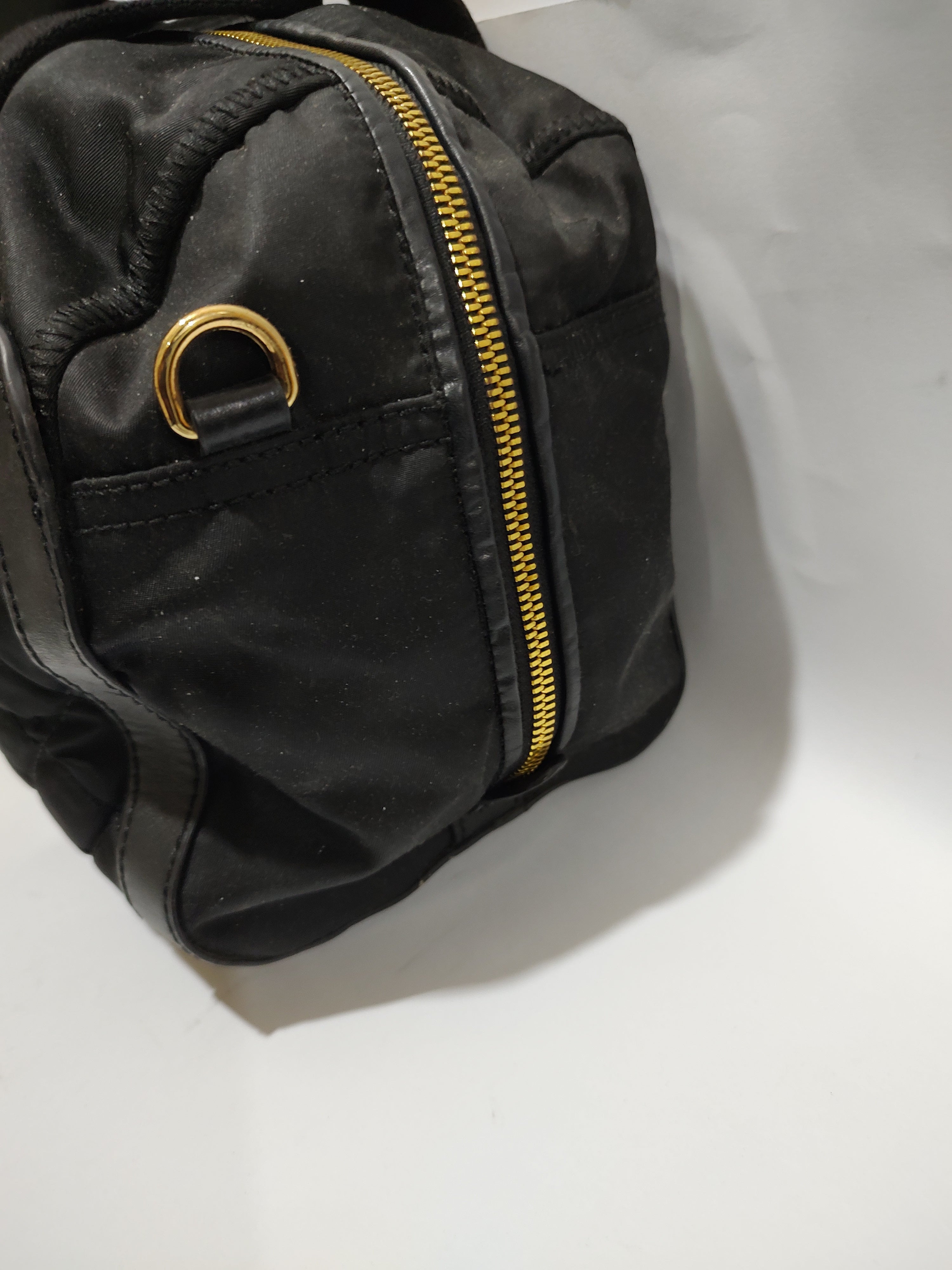 Quilted Black Nylon Bow Duffel Bag 🎀