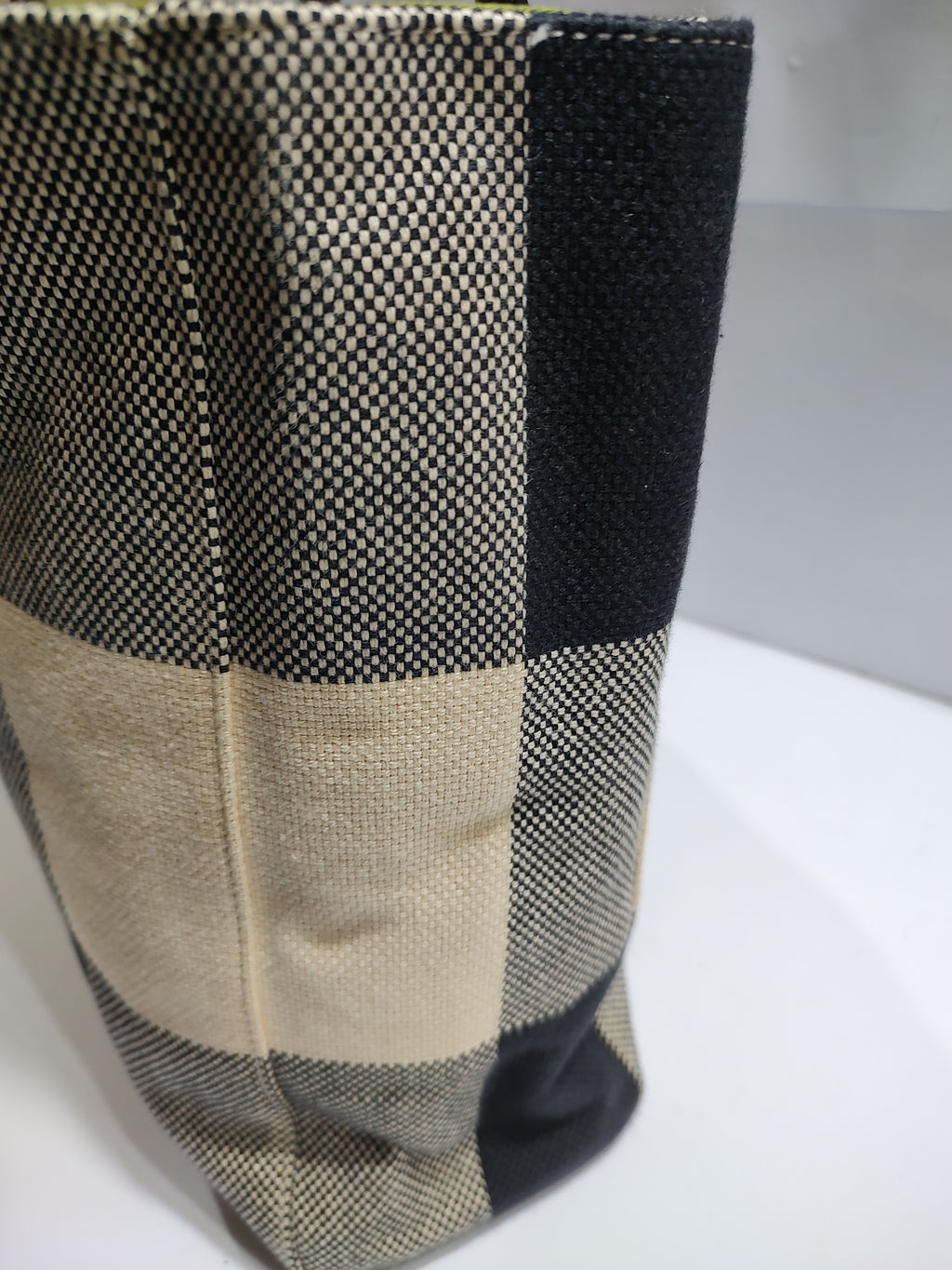Classic Oversized Plaid Canvas Tote - Chic Black & White Gingham 🖤🤍