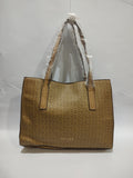 Classic Monogram Print Tote Bag – Elegant Tan & Earthy Brown Professional Satchel