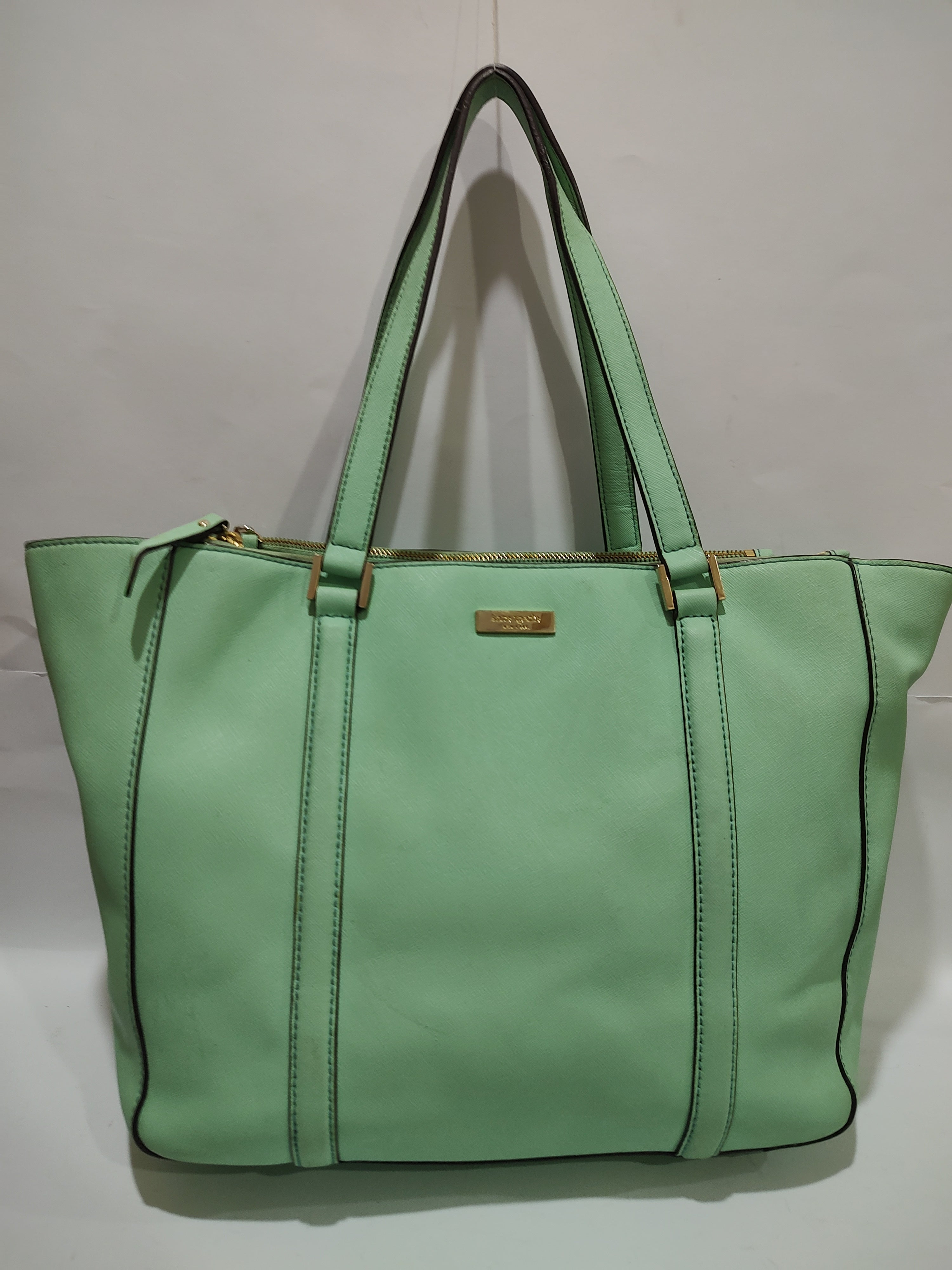 Mint Green Saffiano Leather Work Tote 🌿