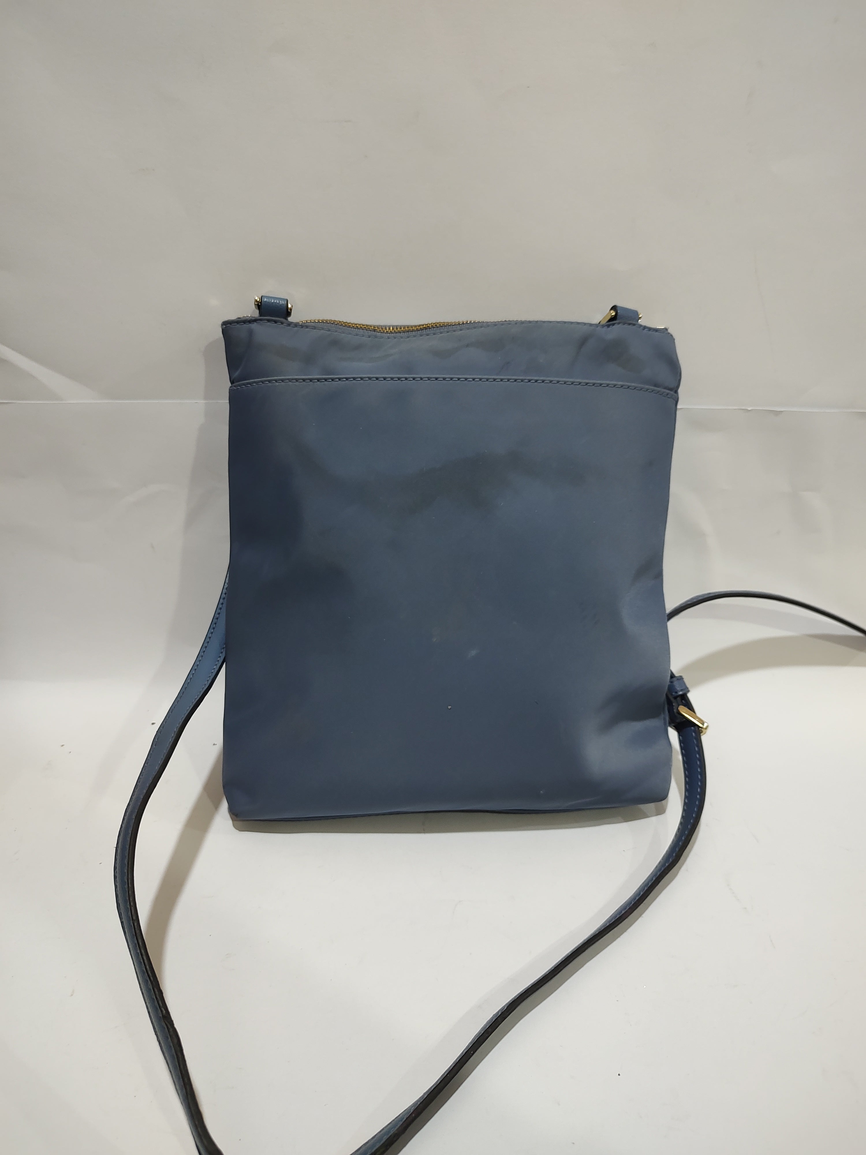 Sleek Slate Blue Nylon Crossbody 🦋