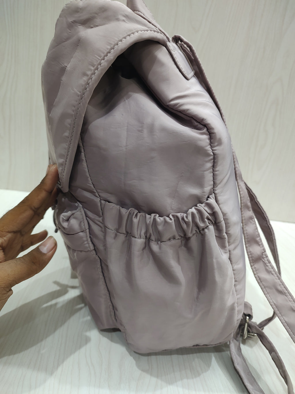 🎒 Pastel Mauve Puffer Utility Backpack