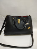 Textured Black Satchel with Gold Hardware 🖤