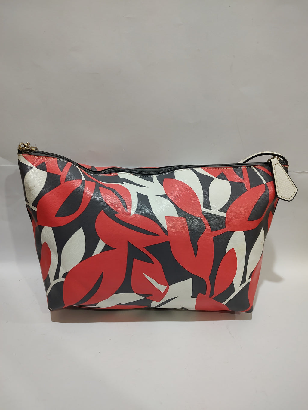 Vibrant Tropical Leaf Print Shoulder Bag