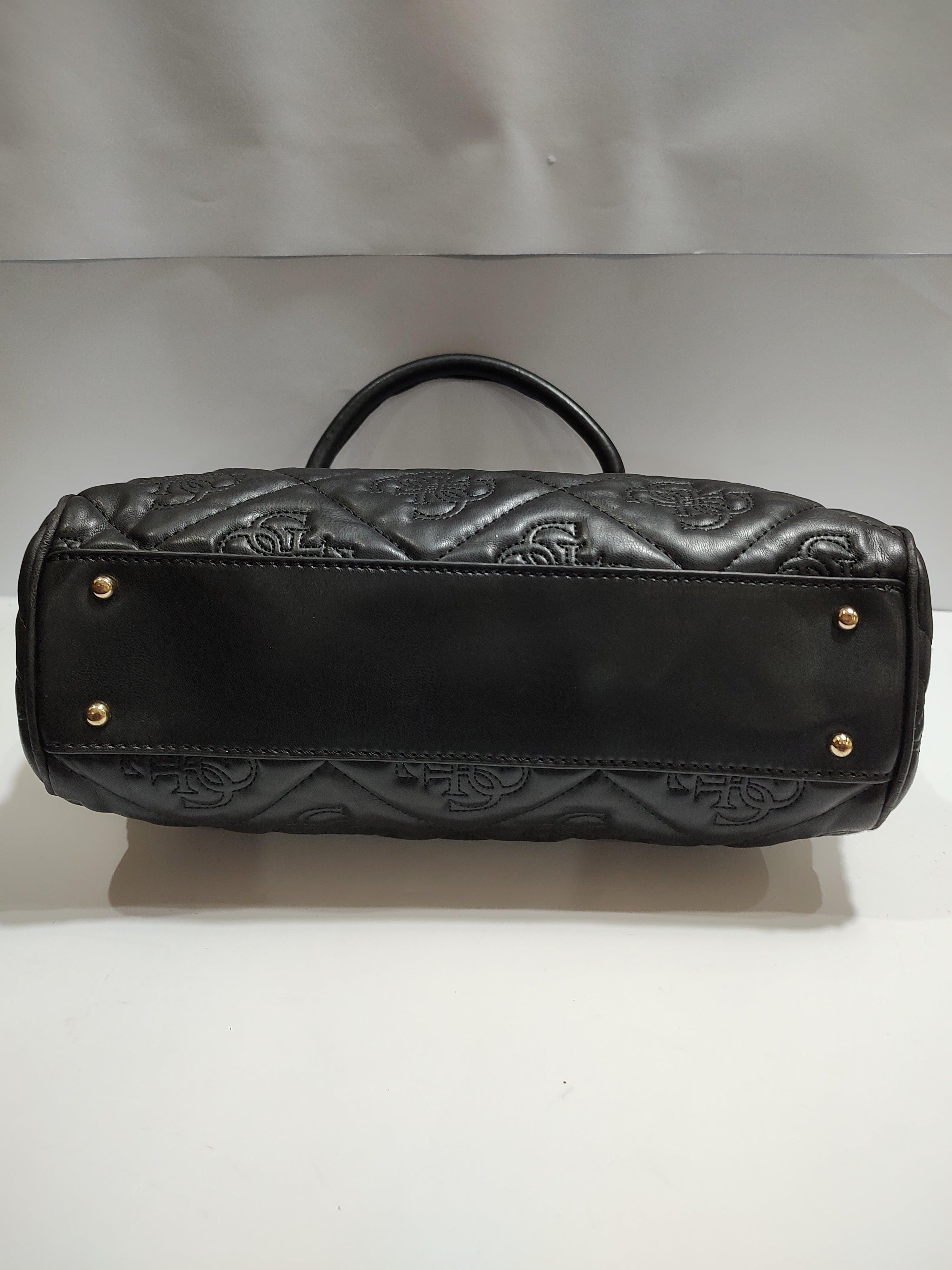 Luxury Quilted Vegan Leather Satchel - Elegant Black with Gold Accents 🖤✨