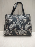 🖤 Monochrome Floral Shoulder Tote Bag