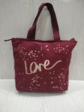 Canvas "Love" Zip-Top Tote Bag