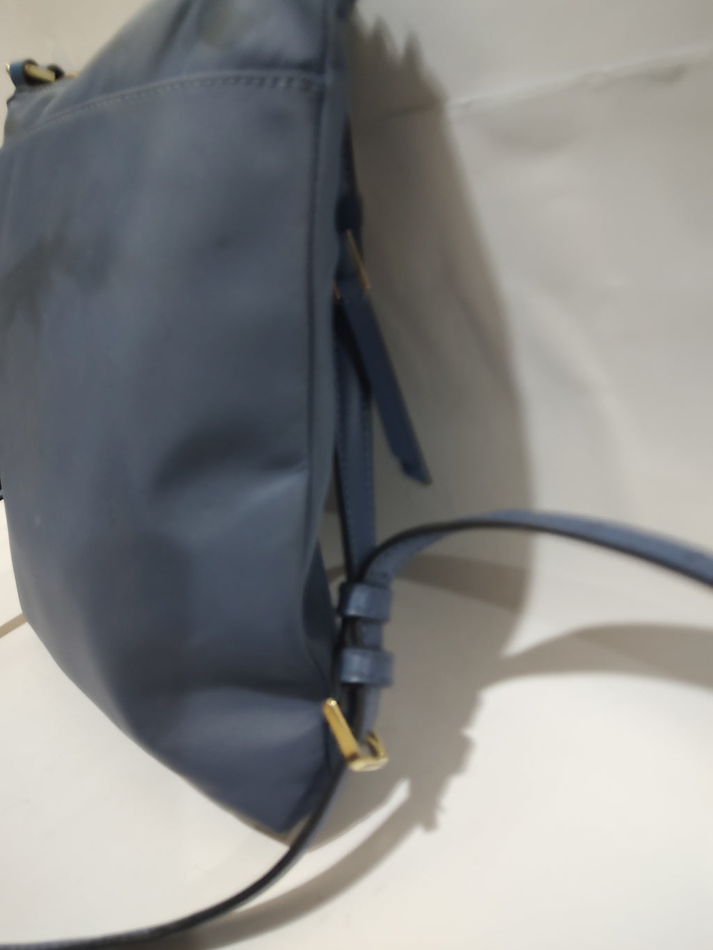 Sleek Slate Blue Nylon Crossbody 🦋