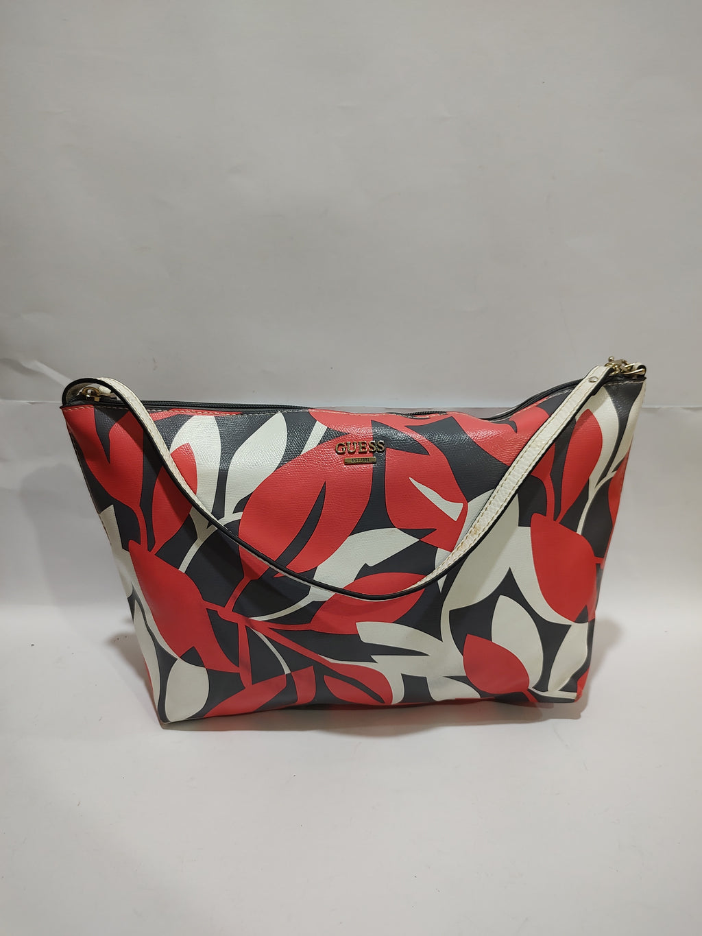 Vibrant Tropical Leaf Print Shoulder Bag