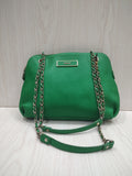 Vibrant Emerald Saffiano Chain Shoulder Bag 💚
