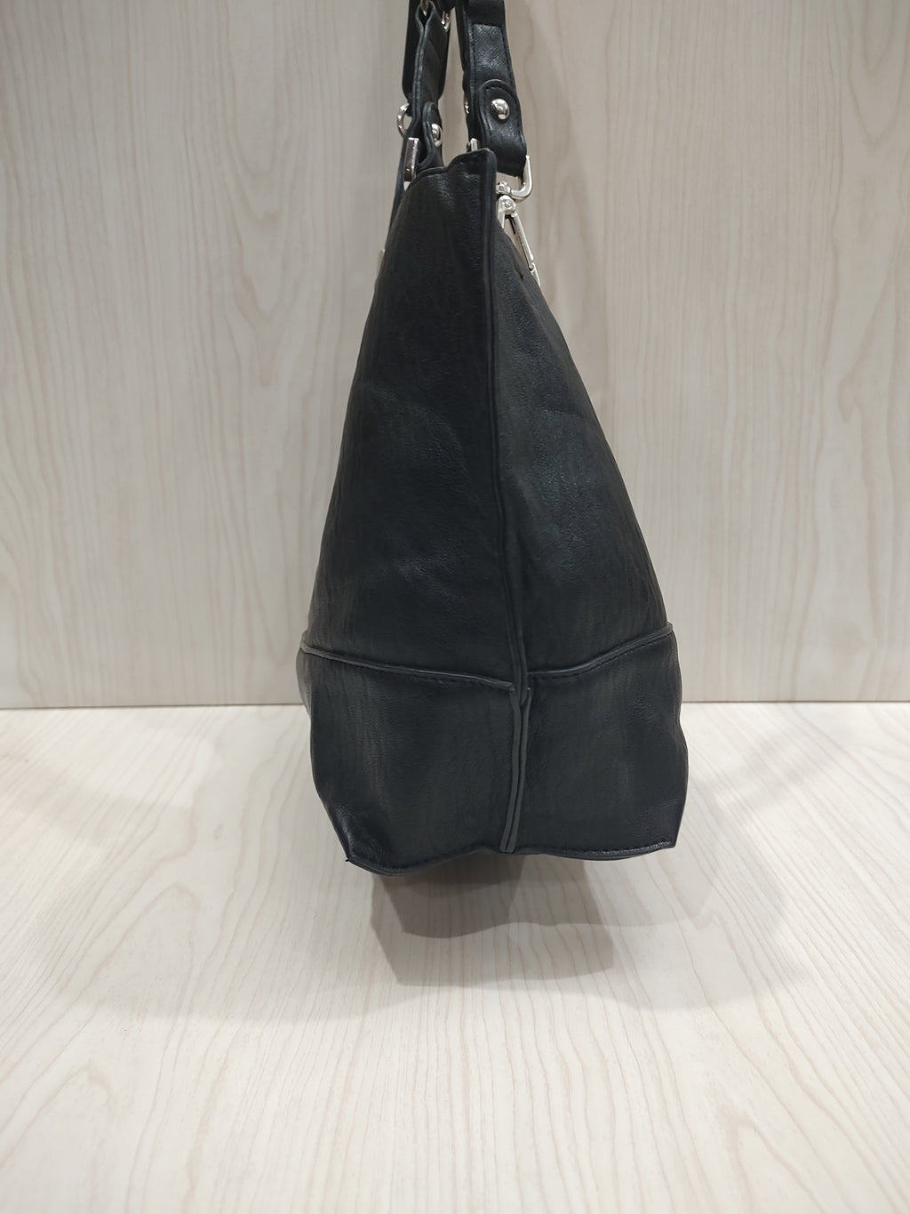 Sleek Minimalist Black Vegan Leather Tote 🖤