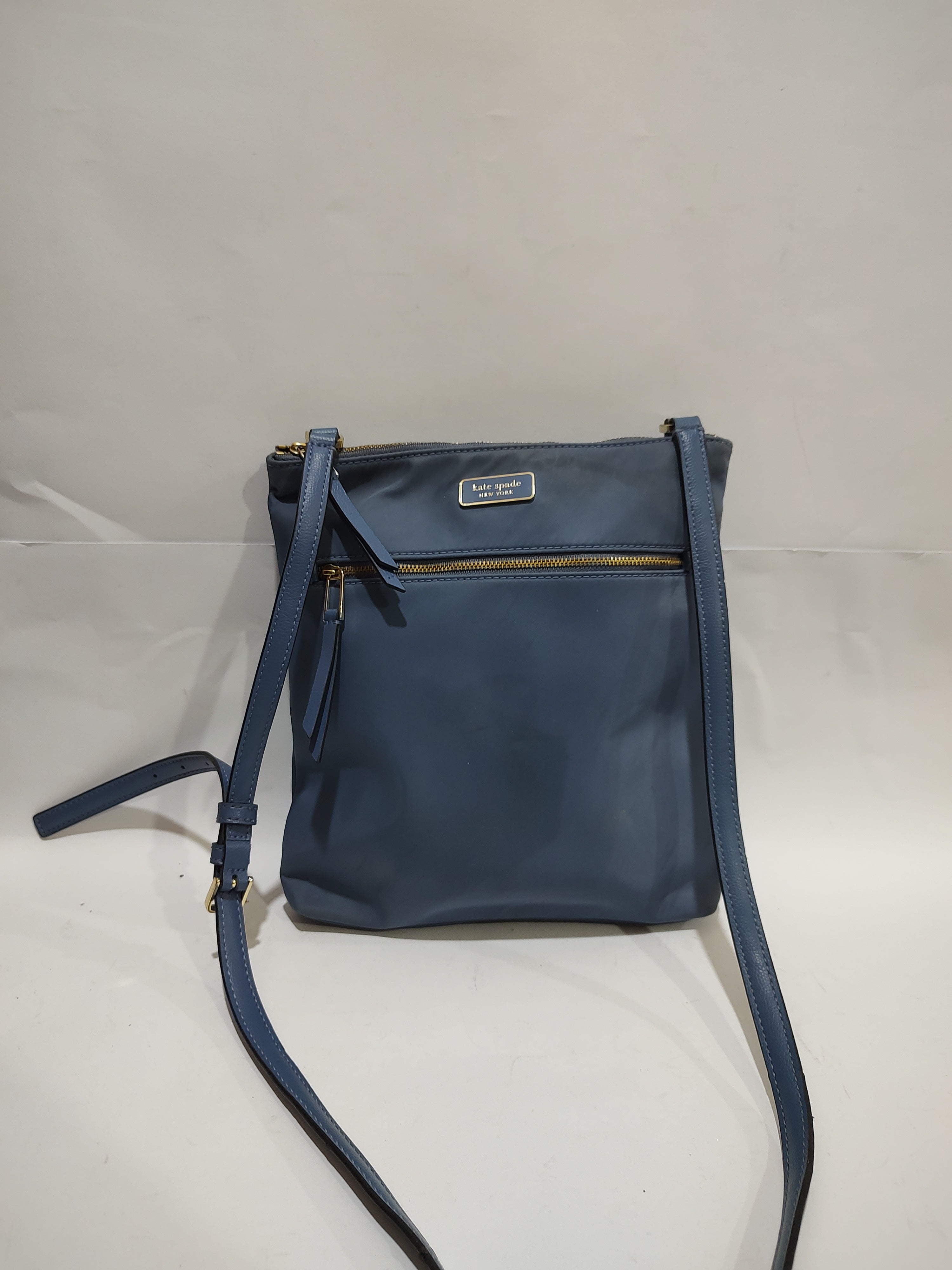 Sleek Slate Blue Nylon Crossbody 🦋