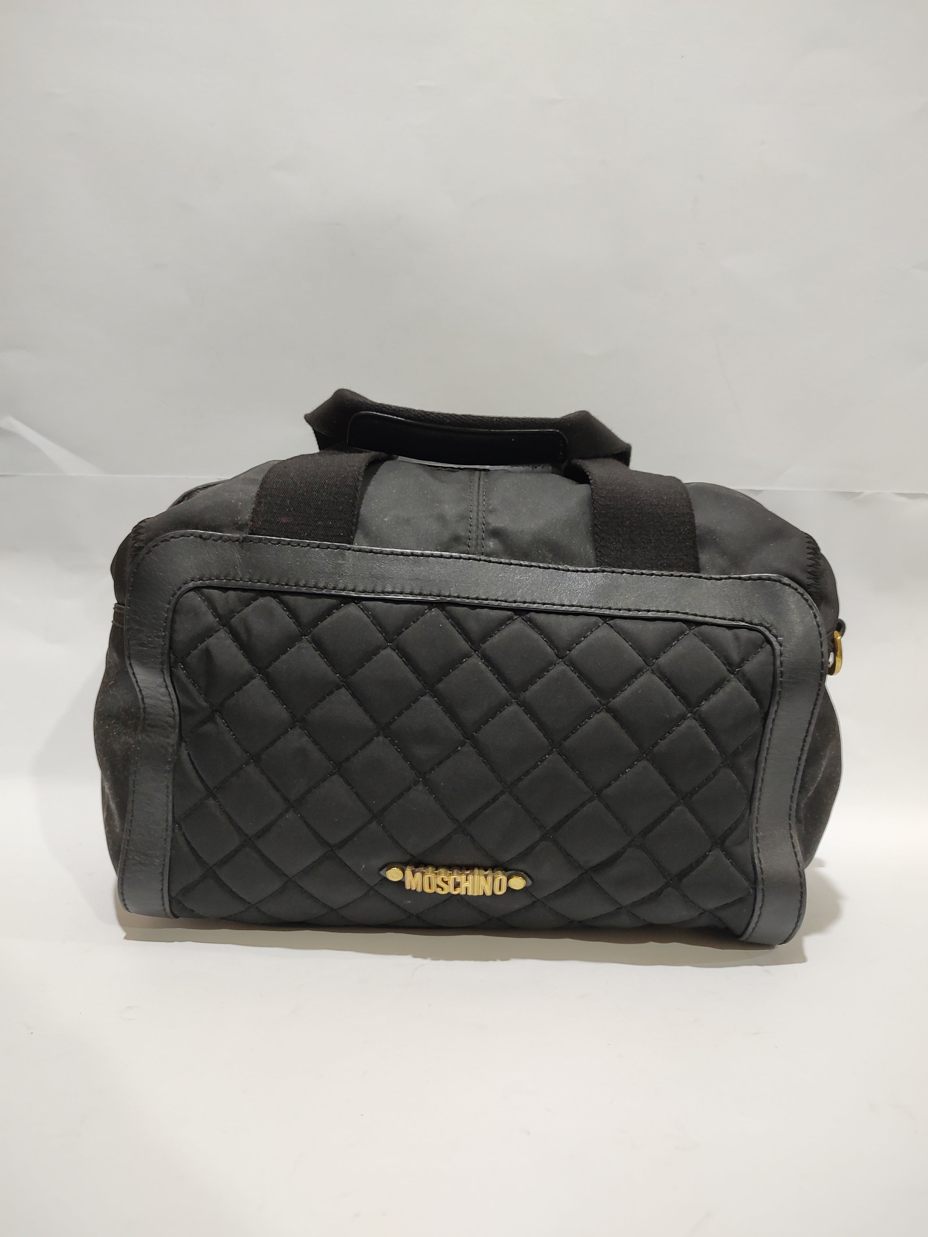 Quilted Black Nylon Bow Duffel Bag 🎀