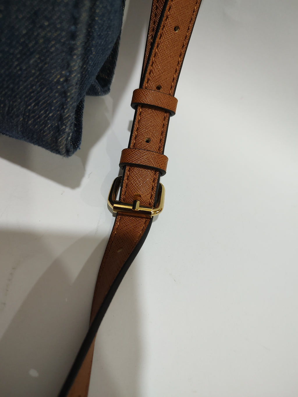 Blue Denim & Tan Leather Top-Handle Crossbody bag👖👜