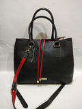 Sophisticated Noir & Scarlet Structured Tote 👜❤️
