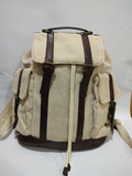 Herringbone Canvas & Faux Leather Rucksack 🎒