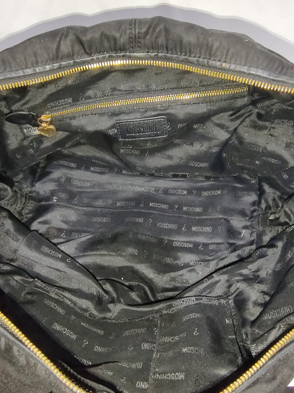 Quilted Black Nylon Bow Duffel Bag 🎀