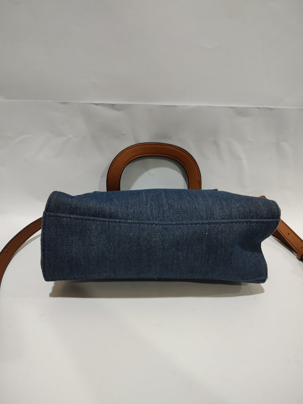 Blue Denim & Tan Leather Top-Handle Crossbody bag👖👜