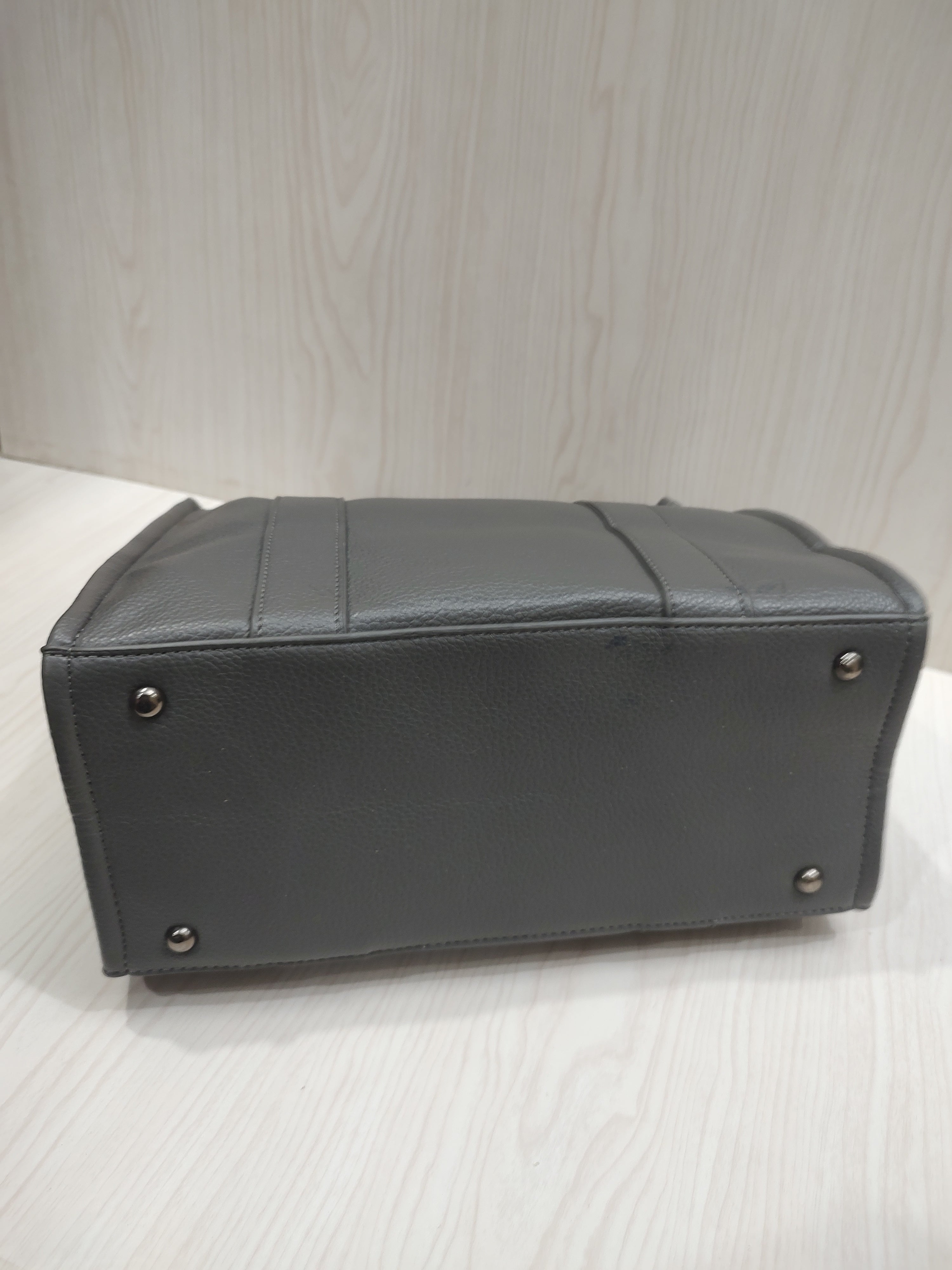 Minimalist Dark Grey Pebbled Leather Tote Bag 👜✨