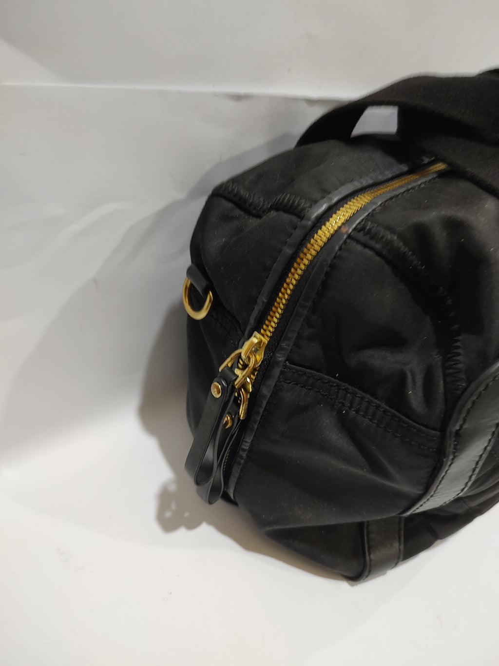 Quilted Black Nylon Bow Duffel Bag 🎀
