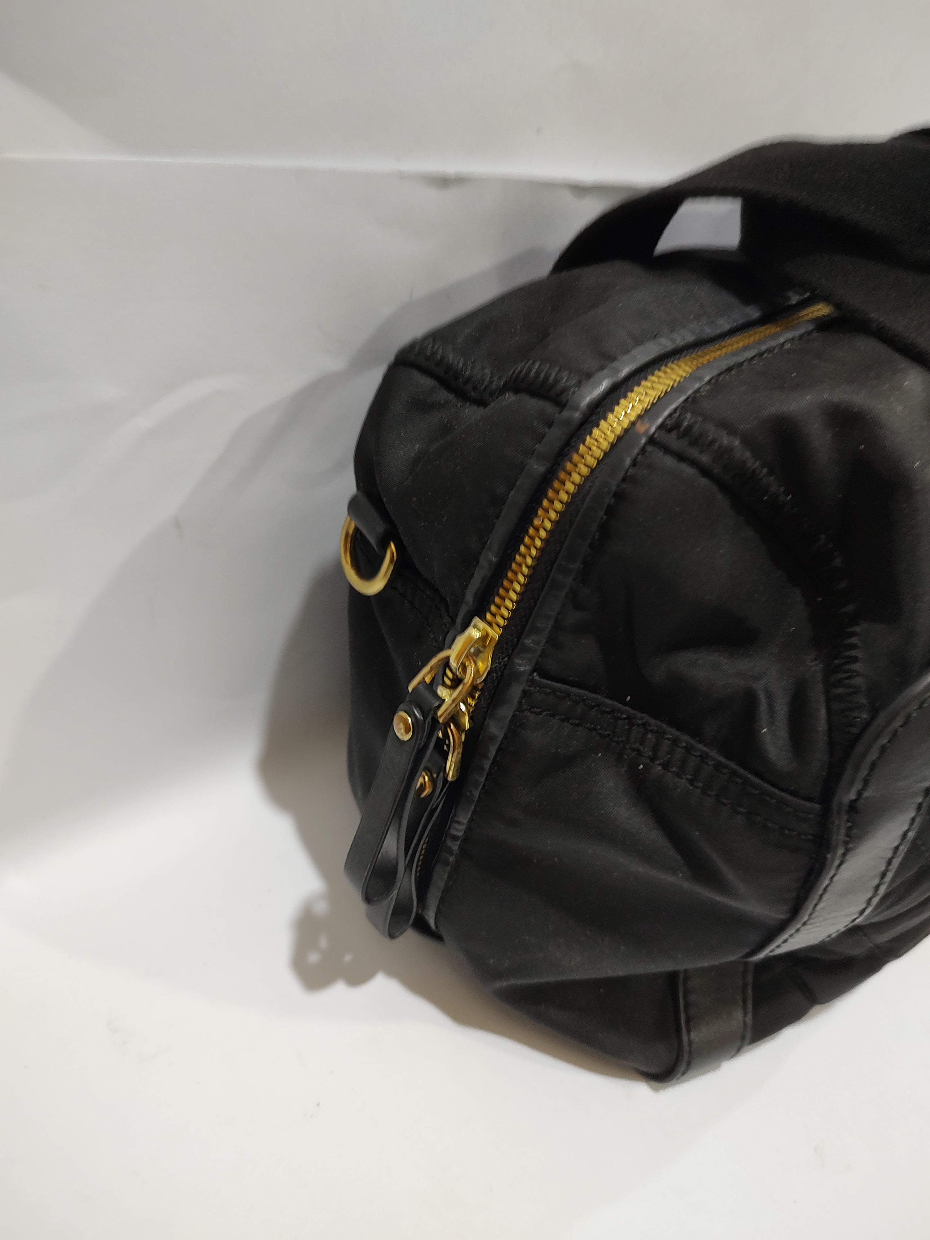 Quilted Black Nylon Bow Duffel Bag 🎀