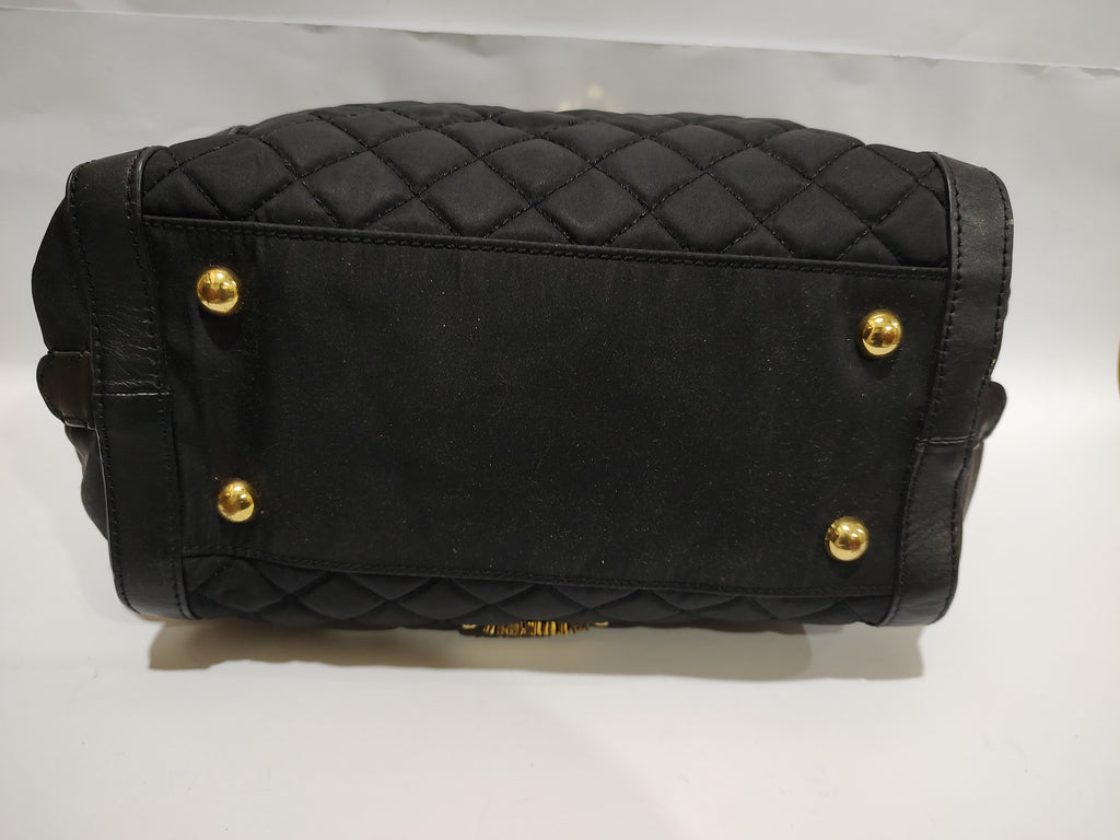 Quilted Black Nylon Bow Duffel Bag 🎀