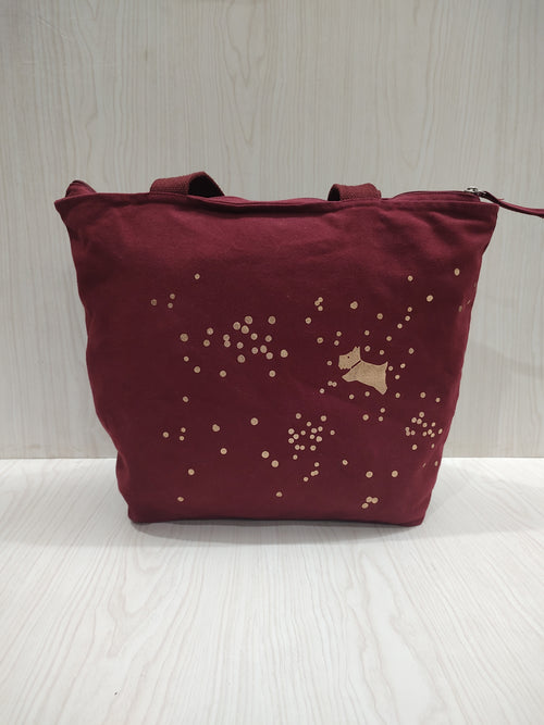 Canvas "Love" Zip-Top Tote Bag