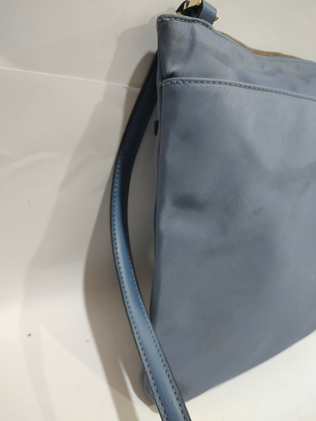 Sleek Slate Blue Nylon Crossbody 🦋