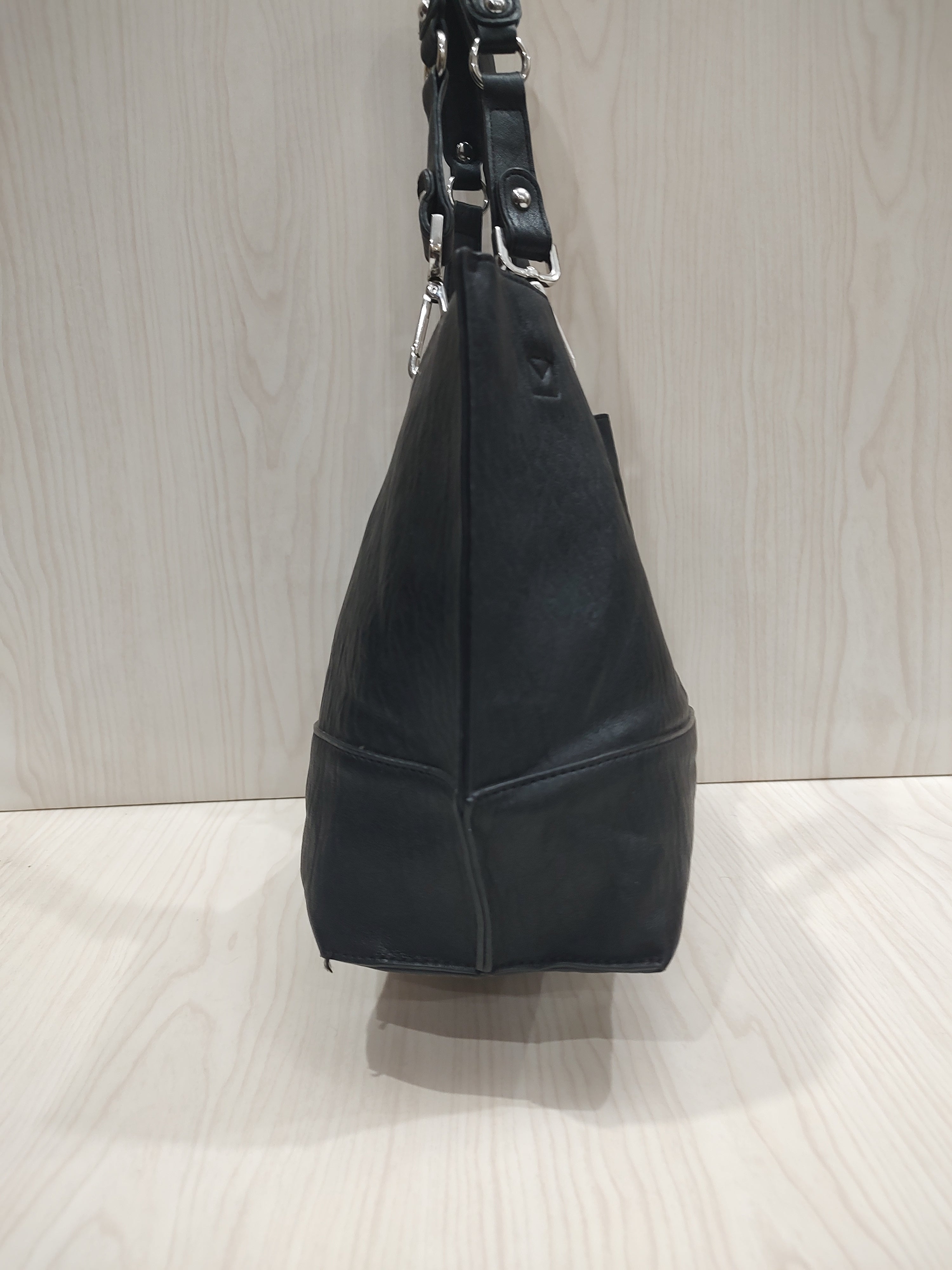 Sleek Minimalist Black Vegan Leather Tote 🖤