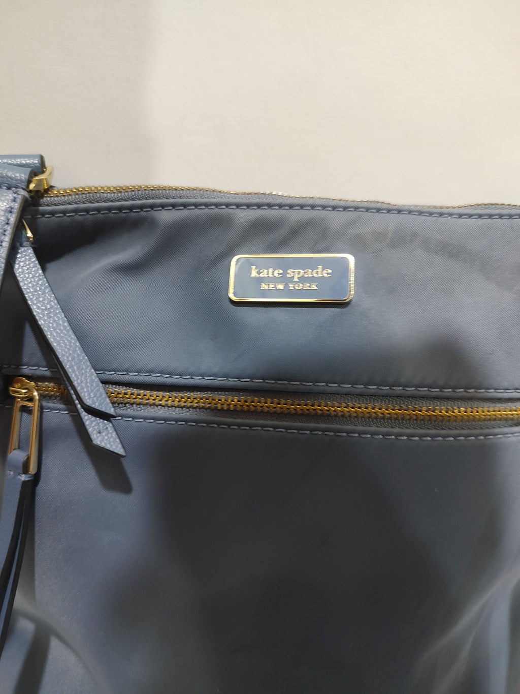 Sleek Slate Blue Nylon Crossbody 🦋