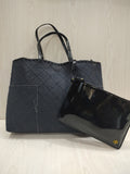 ✨ Quilted Felt Tote with Patent Accents ✨