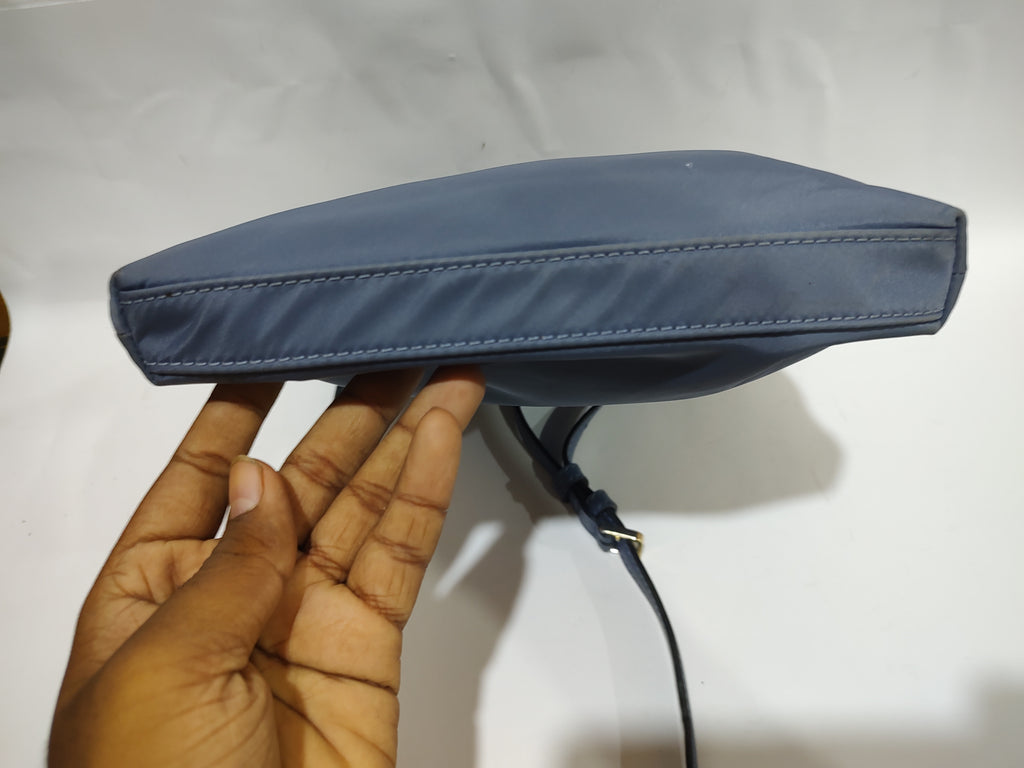 Sleek Slate Blue Nylon Crossbody 🦋