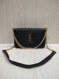 Chic Quilted Chevron Shoulder Bag with Elegant Gold Chain